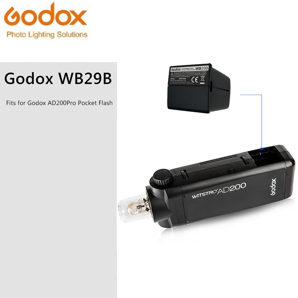 Godox WB29 WB29B เดิมเปลี่ยนแบตเตอรี่ 14.8V 3000mAh สําหรับ Xplor AD200 AD200Pro Gdox AD200 AD200Pro
