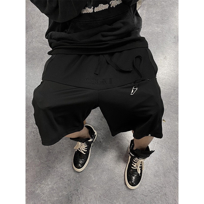 GMYQ Undermycar vibe Spliced Dark Style Five-Point Shorts for Men Summer High Street Breathable Casu