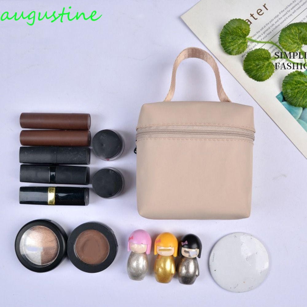 AUGUSTINE กระเป๋าเครื่องสําอางผู้หญิงน่ารักไนลอนกันน้ําความจุขนาดใหญ่ลิปสติกออแกไนเซอร์ซิปกระเป๋าแต่