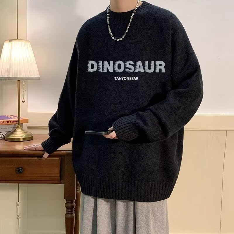 Classy 2024 สไตล์ใหม่ฤดูใบไม้ร่วงฤดูหนาว Slim-fit เสื้อไหมพรมผู้ชาย Top Bottoming เสื้อผู้ชายหล่อรอบ