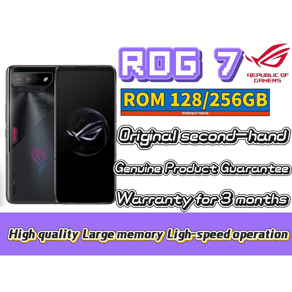 Global ROM 256GB 128G ASUS ROG 7 โทรศัพท์สําหรับเล่นเกม, Dual SIM, Global Rom ROG Phone 7