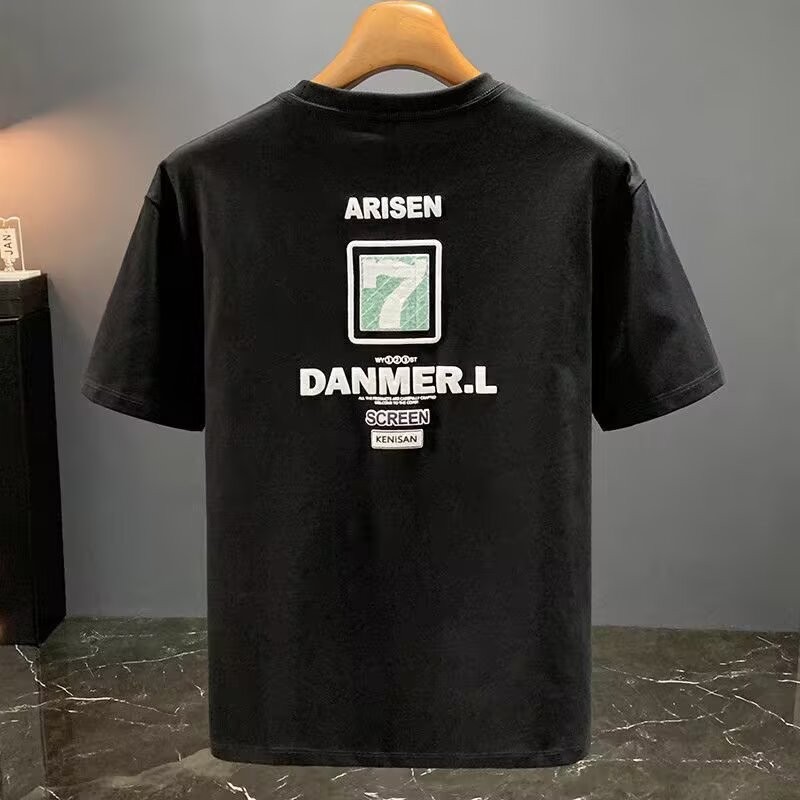 Men's Trendy Hong Kong Style Korean Version Loose Casual Short Sleeve T T-shirt Half Sleeve CODnew N