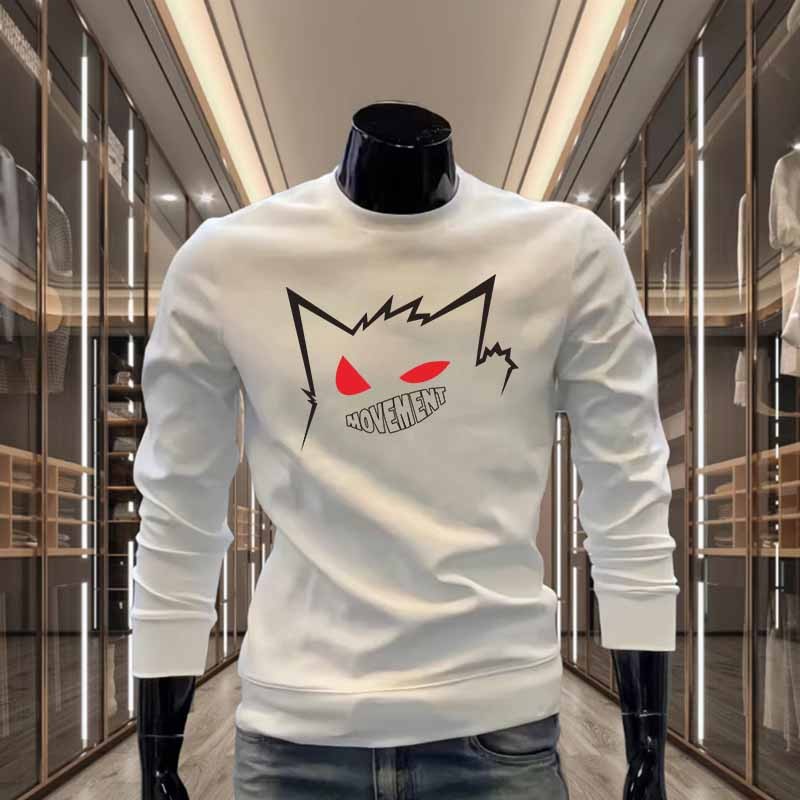 เสื้อสเวตเตอร์ 2025 ฤดูใบไม้ร่วงยอดนิยมฤดูหนาว All-Match ผู้ชายหลวมรอบคออเมริกันออกแบบ Casual Heavyw