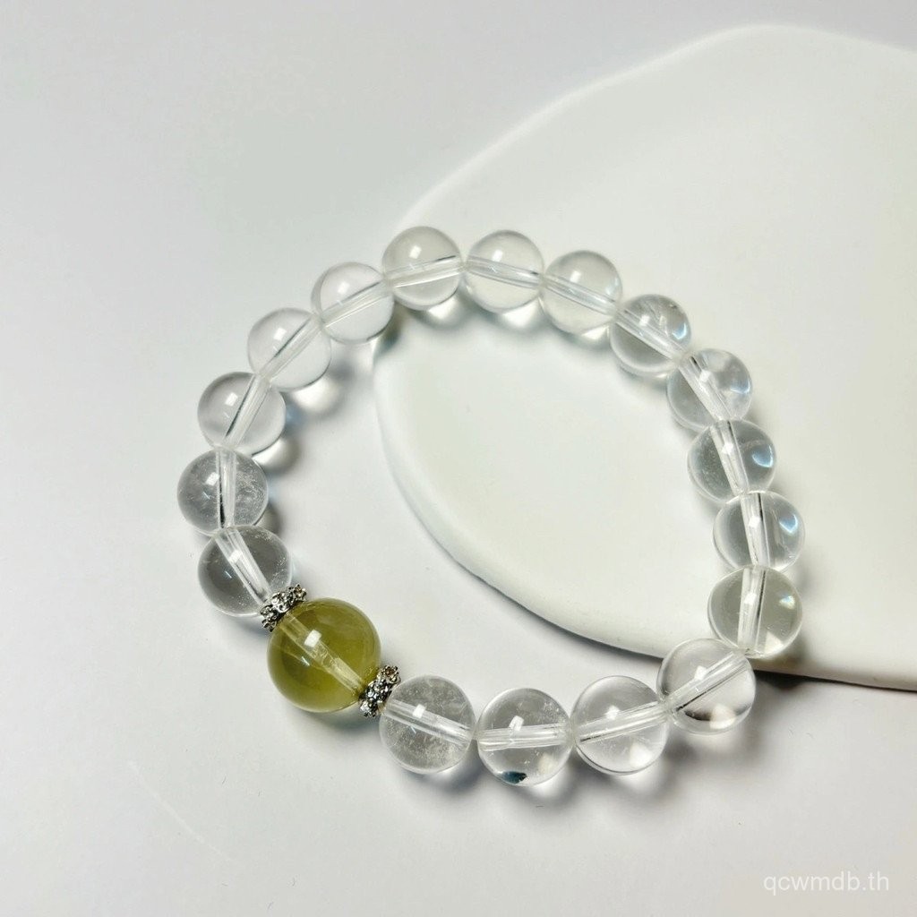 สร้อยข้อมือ Aquamarine White Crystal พร้อมใบรับรอง ขายส่งสำหรับผู้หญิง