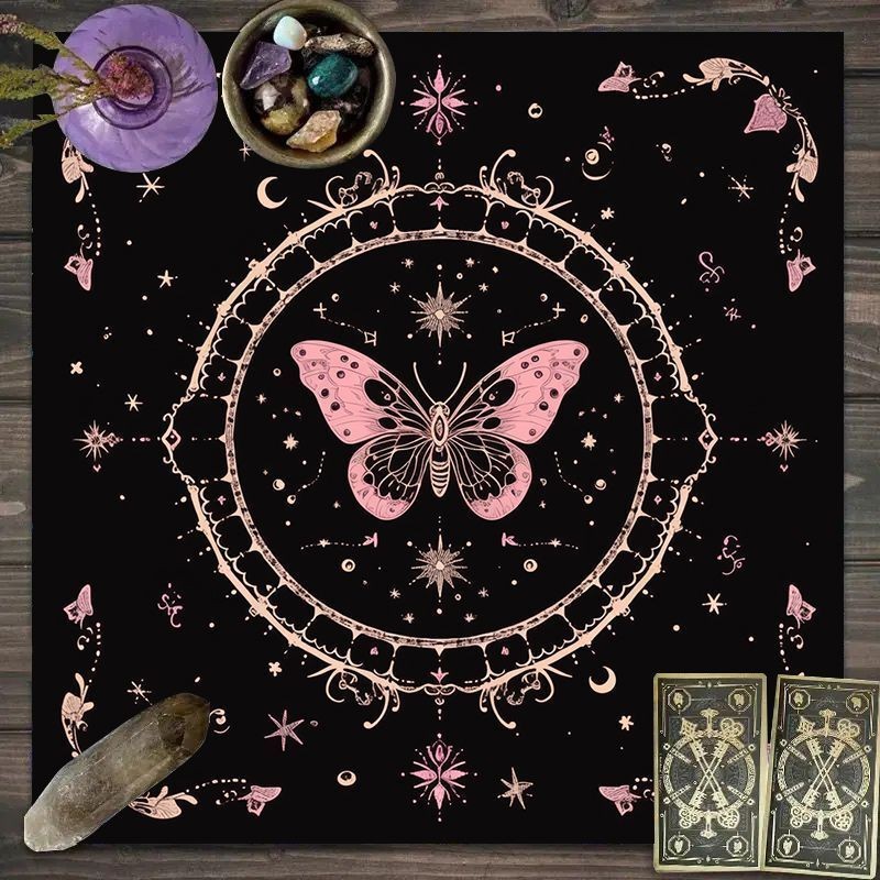 Tarot ผ้าปูโต๊ะผ้าปูโต๊ะหอพัก Solitaire Tarot โต๊ะ Tarot Strawcloth หอพัก Tower ยี่ห้อพิเศษของขวัญ Mat Desktop Touryy