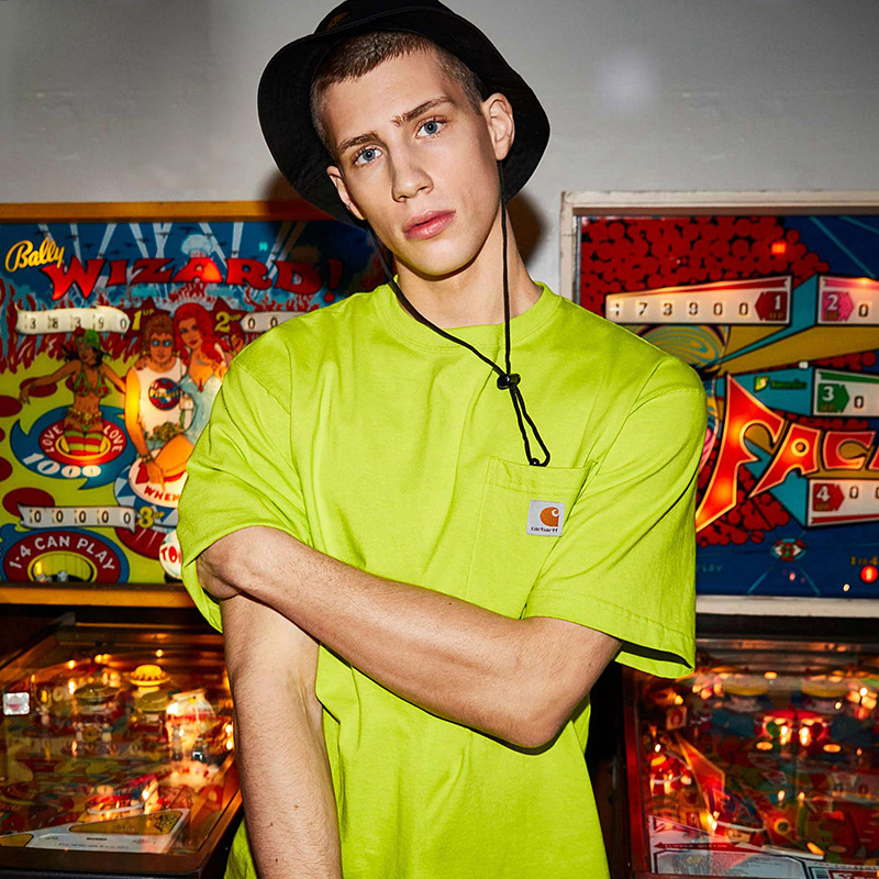 เสื้อยืดแขนสั้น Carhartt K87 สำหรับผู้ชายและผู้หญิง ทำจากผ้าฝ้ายแท้ สไตล์ STREET WEAR