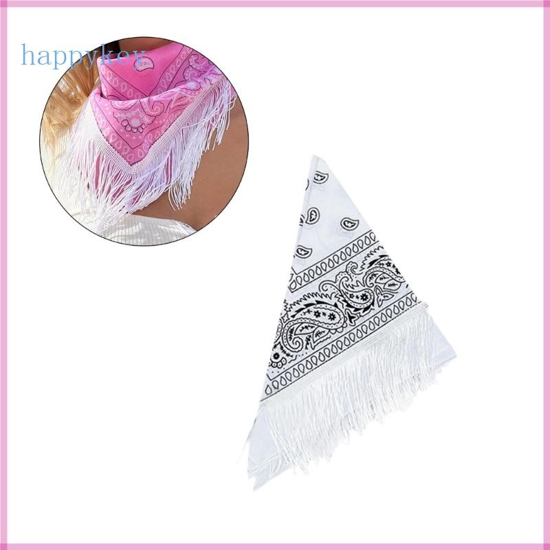 Hap Cowgirl Bandana Fringes Bandana Scarf Western Cowboy Bandana Paisley Scarf