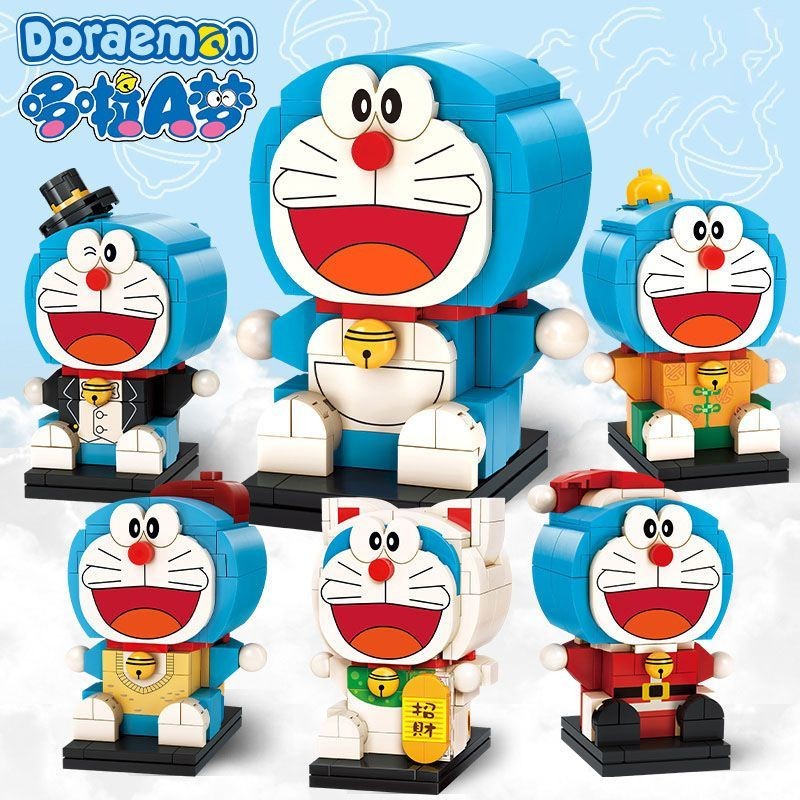 Keeppley บล็อกตัวต่อ Doraemon Doraemon Doraemon Doraemon Doraemon Doraemon Square Head Assembly เครื