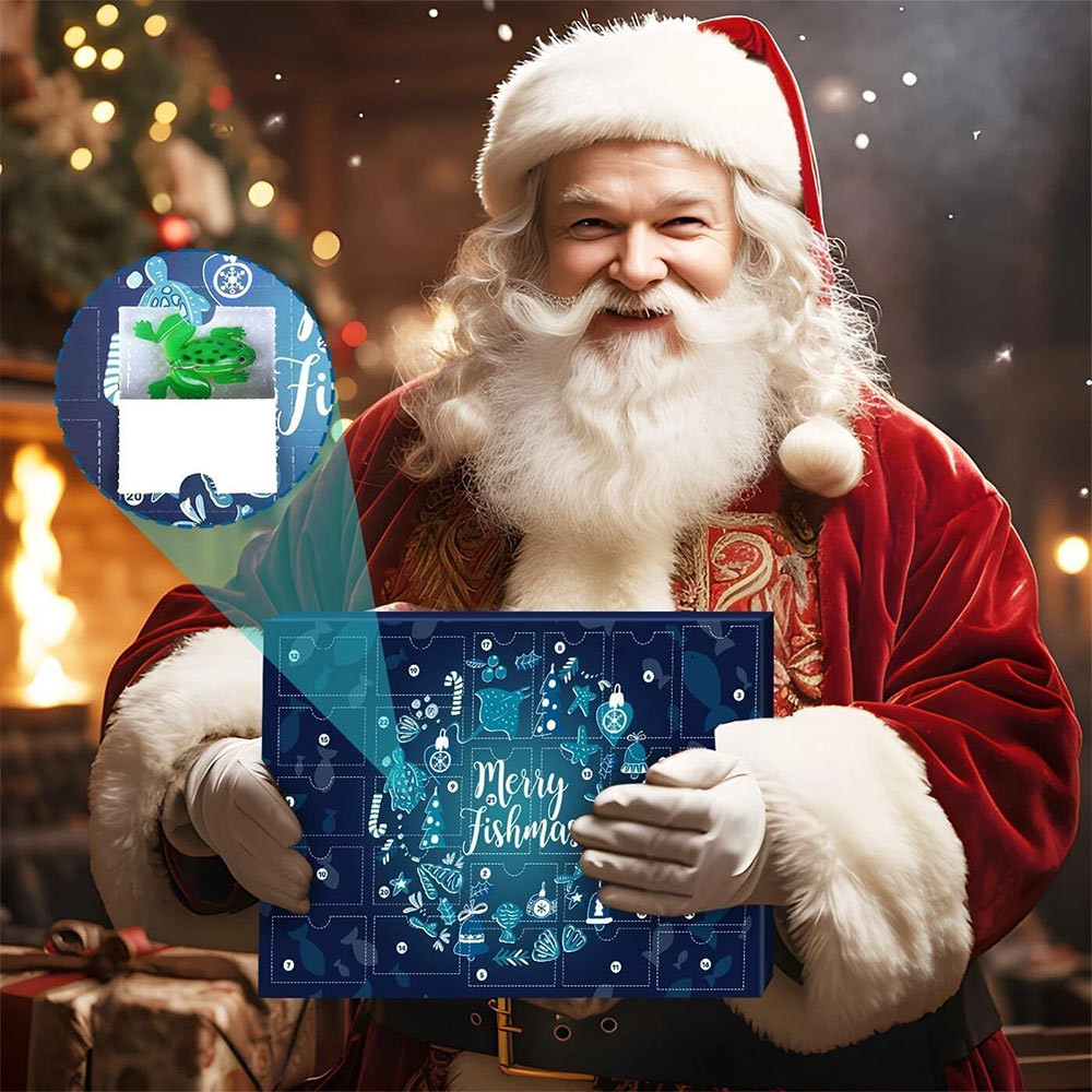 Fishing Tackle Advent Calendar 24 Days Christmas Advent Calendar, Fishing Lure Set Fish Bait Christm