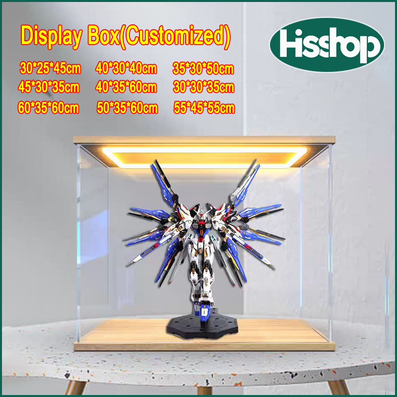 ตู้โชว์อะคริลิคใสกล่องแสดงพร้อมไฟ for Gundam PG MG  Bandai 30 ซม. 40 ซม. 45 ซม. 55 ซม. กล่องโมเดล