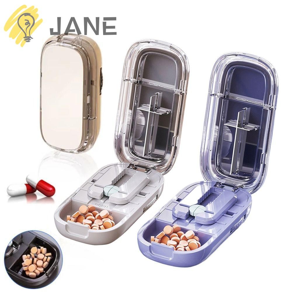 JANE Quartering Pill Cutter,กันฝุ่นยาแท็บเล็ตกล่องเก็บ,Dider Organizer Crusher Pill Cutterสําหรับขนา