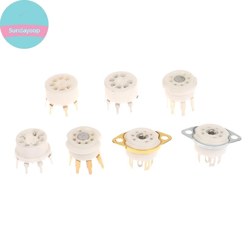 Sund 1PCS 6AQ5 EAA91 6J1 6J2 6X4 6Z4 ซ็อกเก็ต Gold-plated ซ็อกเก็ตสําหรับ 7Pin B7G Vaccum หลอดเครื่อ