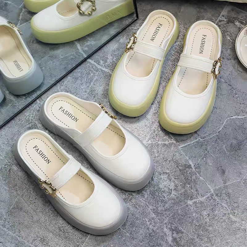 ManBu8🌞พร้อมส่ง🚚 รองเท้าเเตะแฟชั่นผู้หญิงมาใหม่  รองเท้าแตะสวม สายคาดดีเทลเข็มกลัด สีพาสเทล ใส่ทำงานไปเที่ยวปาตี้TO-LAN - รูปที่ 6