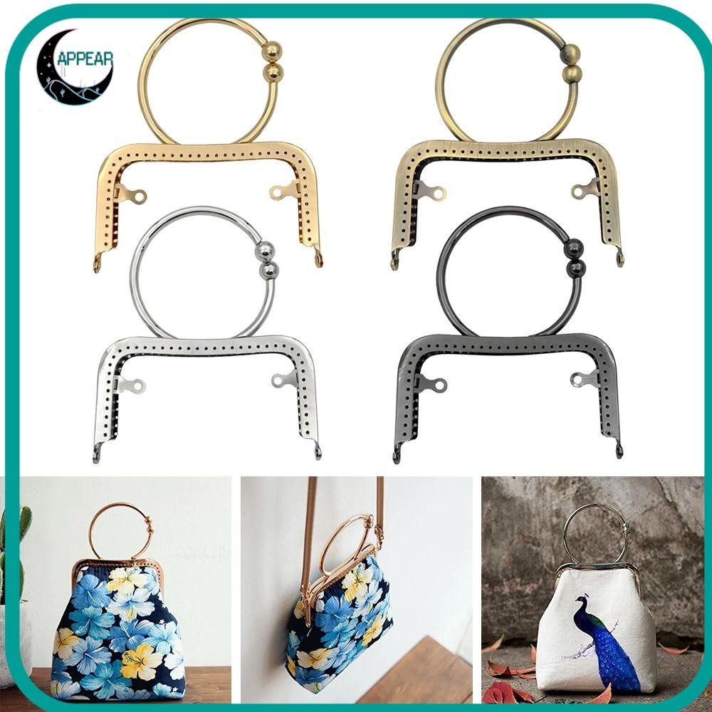 APPEAR Purse Frame Kiss Clasp, Metal Vintage Purse Clasp Frame, Mini Bag Hardware Bag Frame Buckle B