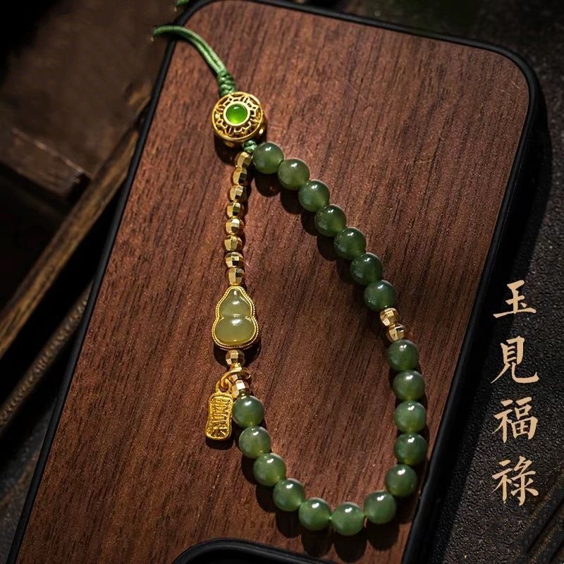 ห่วงโซ่โทรศัพท์มือถือข้อมือเชือกเส้นเล็กระดับไฮเอนด์มะระจี้กระเป๋าฟลูประณีต