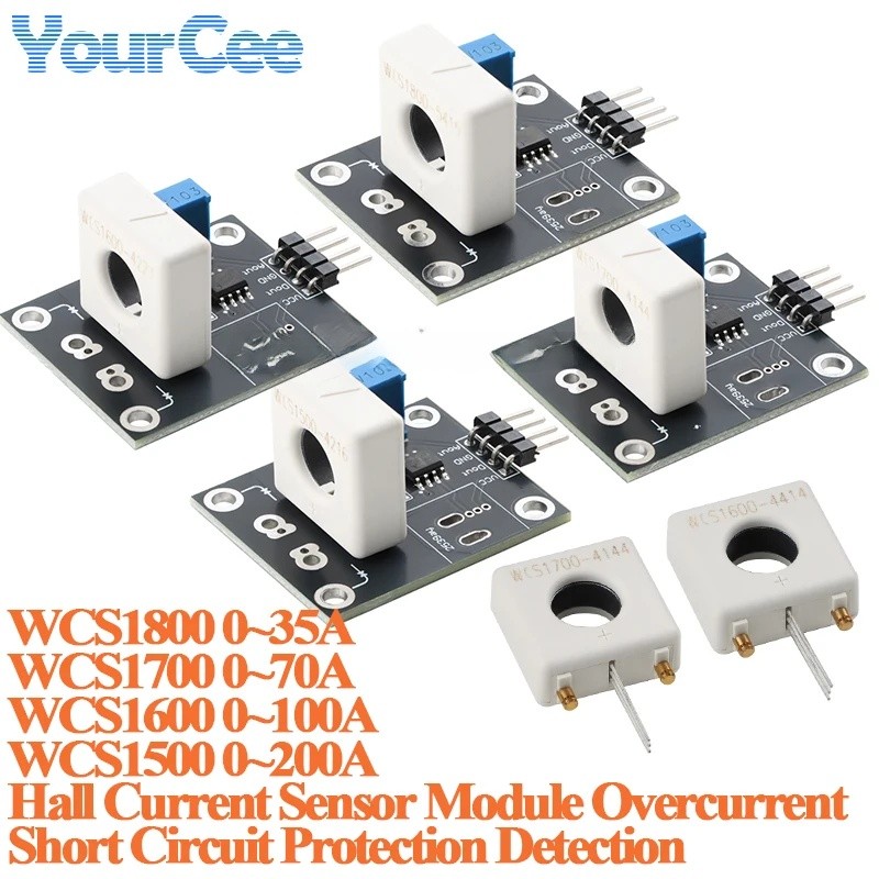 Hall Current Detection Sensor โมดูล WCS1500 WCS1600 WCS1700 WCS1800 วงจรสั้น Overcurrent เครื่องตรวจ