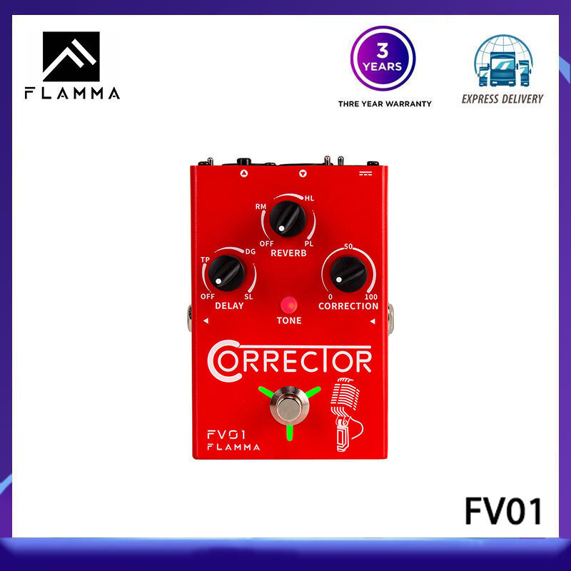 ในสต็อกFLAMMA FV01 Vocal Effects Processor Pitch Correction พร้อม Delay Reverb Effects สําหรับ croph