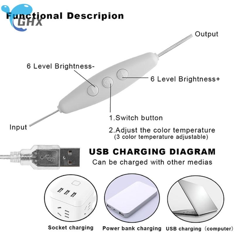 Blowgentlywind หลอดไฟ LED สไตล์ฮอลลี่ ติดโต๊ะเครื่องแป้ง แต่งหน้า USB ชุดไฟกระจก BGW - รูปที่ 6