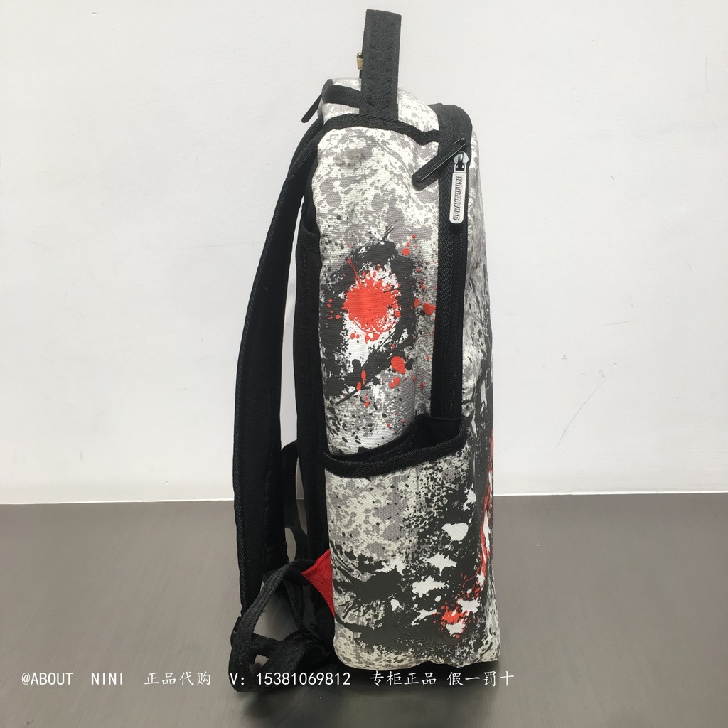 Sprayground New Style Graffiti Print Street Wear Shark Backpack เคาน์เตอร์ในประเทศ Daigou