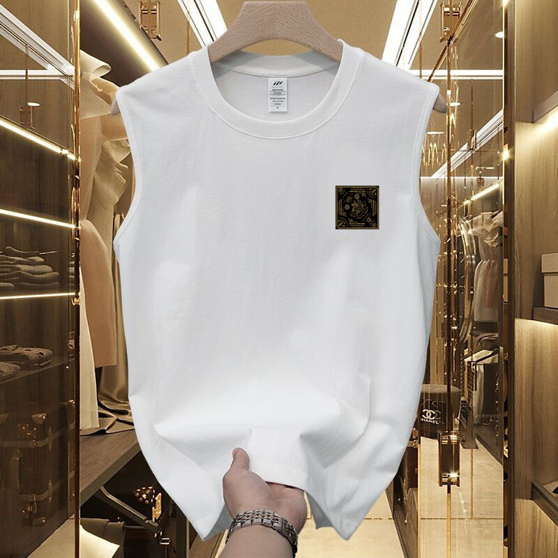 2025 NEW 2025 Summer American Style Casual Sports Sleeveless Vest T-Shirt Hong Kong Style Trendy Fas