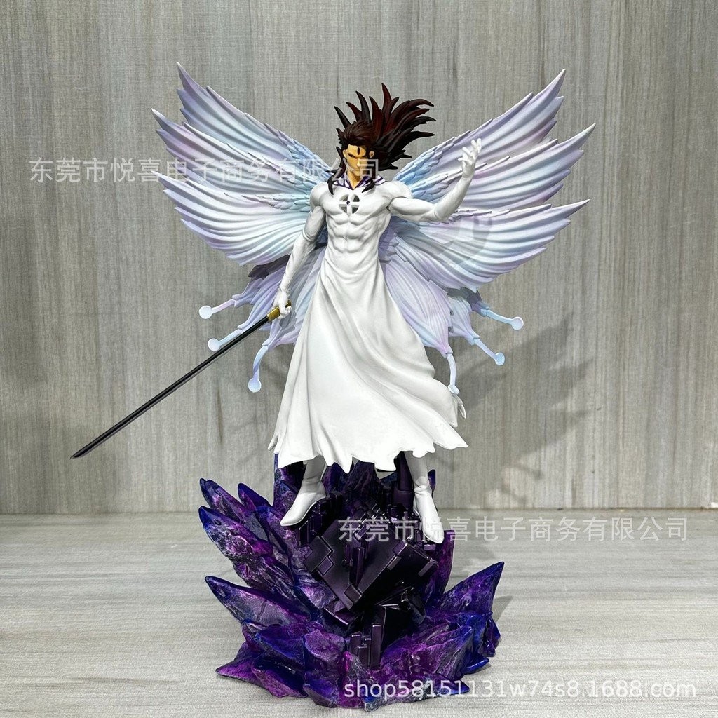 Death Series Kurosaki Ichigo Blue Dyeing Yasuke ผีเสื้อสีฟ้าย้อมรูปปั้นชนิดบรรจุกล่องรูปเครื่องประดั