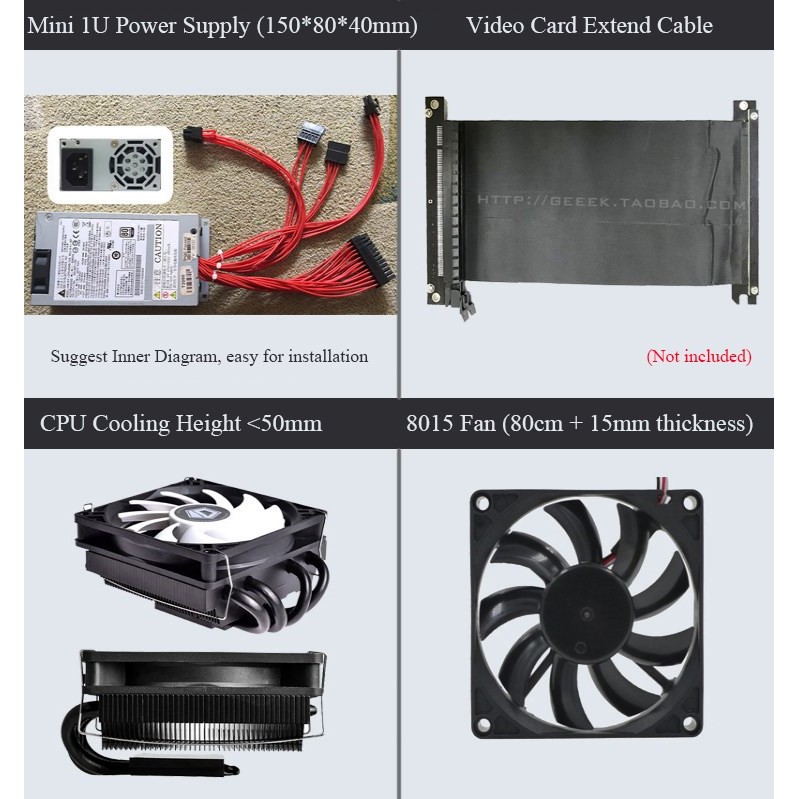 เคส A35 Mini ITX เคสคอมพิวเตอร์สําหรับเล่นเกมอะคริลิคใส