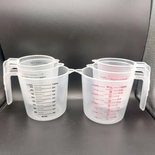 ENGANUNSOON สําเร็จการศึกษาถ้วยตวง,พร้อม Spout พร้อมที่จับถ้วยตวงพลาสติก, ถ้วยเครื่องหมายออนซ์และ Ml แป้งวัด
