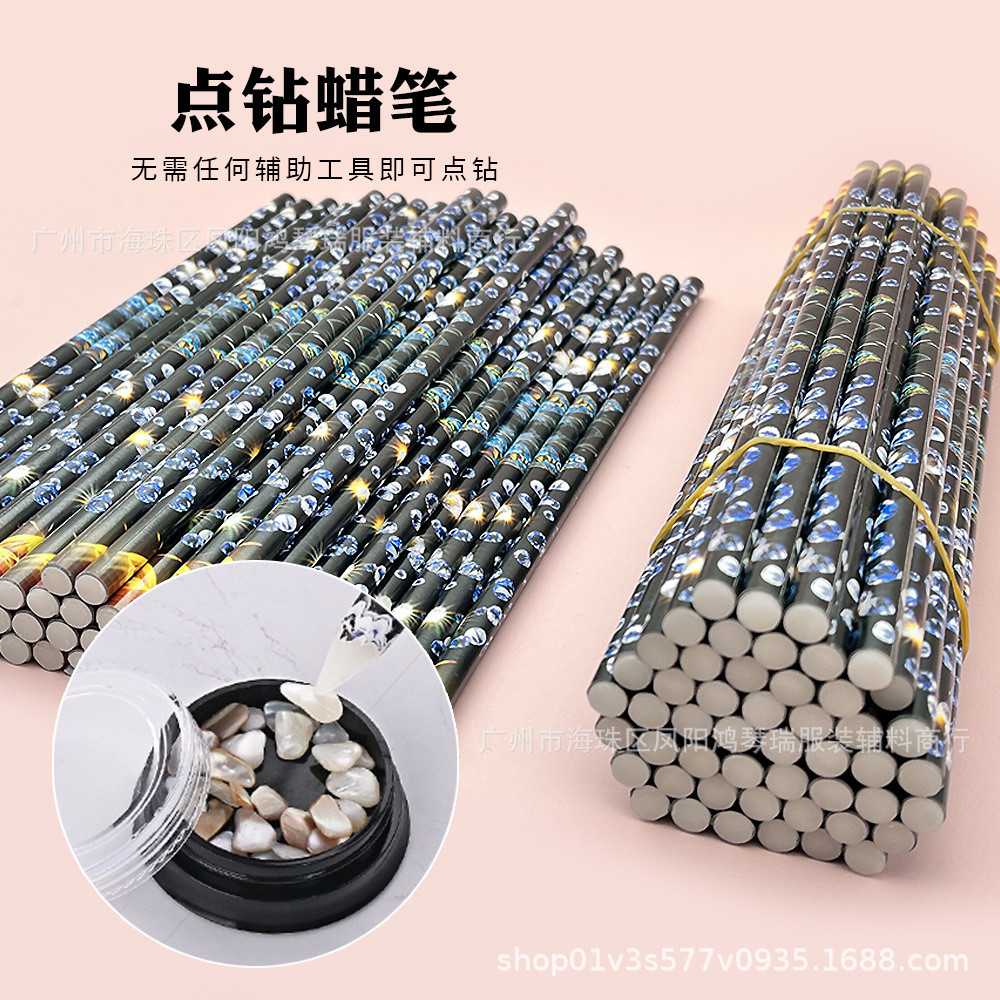 เล็บ Crayon Point เจาะปากกา Stick เจาะ Stick เจาะปากกามาพร้อมกับ Sticky เจาะปากกา Handmade DIY Point