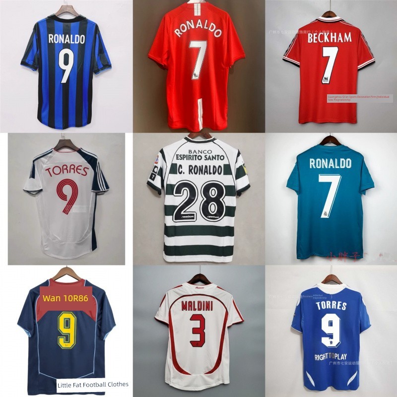 กีฬา warrix official store เสื้อฟุตบอลวินเทจเสื้อฟุตบอล AC Ronaldo Zidane Maldini Messi Boca Carlos 