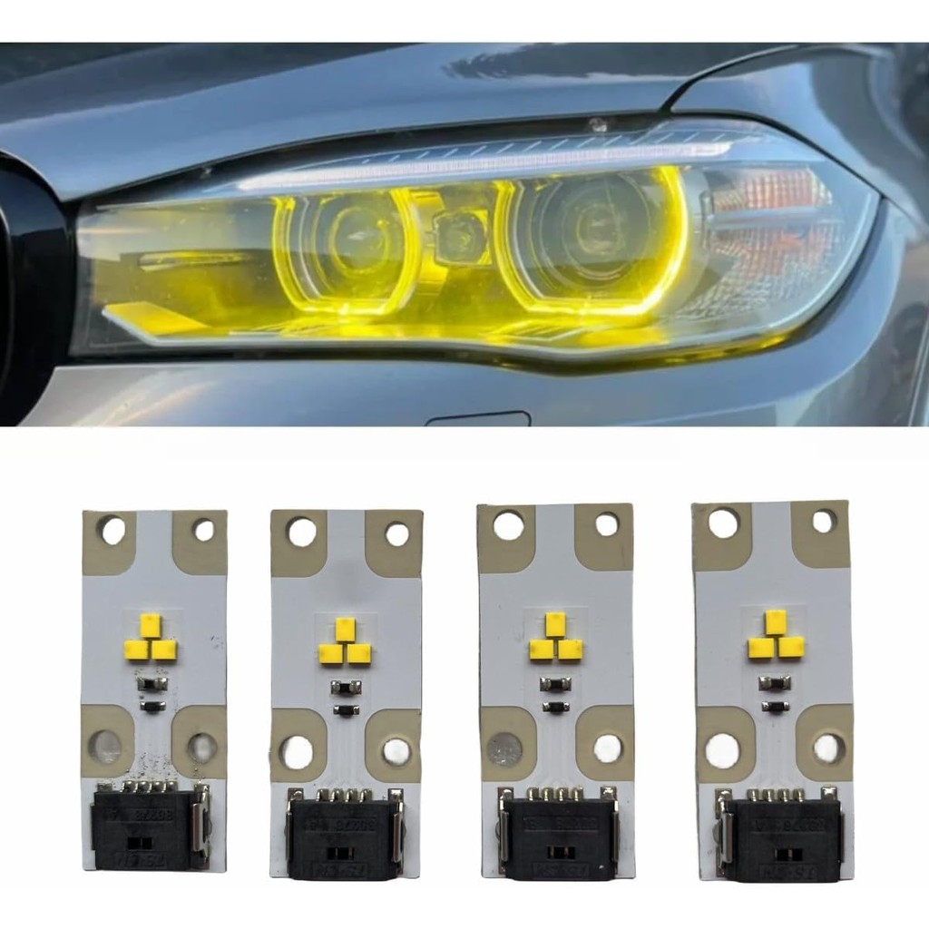 4 ชิ้นสีเหลือง DRL Angel Eyes Boards ชุด Fit สําหรับ BMW E92 E93 LCI 3 ชุด F80 M3 F80 M3 LCI 328I 33