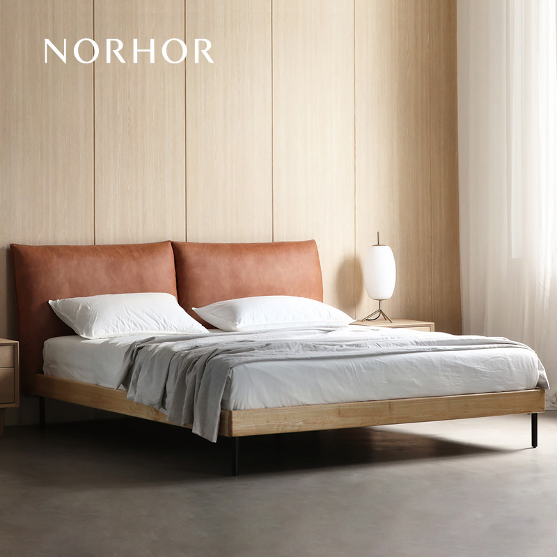 Nordic Expression NORHOR/TAN เทคโนโลยีผ้าไม้เตียงคู่อิตาเลี่ยน Simple Soft ที่เชื่อถือได้ Master Bed
