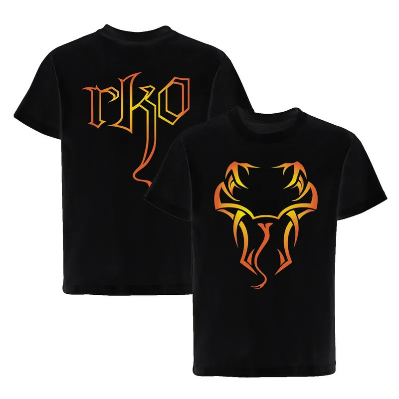 เสื้อยืด WWE Snake RKO มวยปล้ำ ผ้าฝ้ายแท้ ทรงหลวมรอบคอ แขนสั้น วินเทจคุณภาพสูง