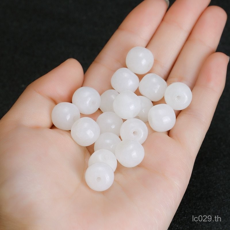 ลูกปัดบาร์เรล Suet จี้หยกหลวมลูกปัดอุปกรณ์เสริมลูกปัด DIY หยกสีขาว Hetian สร้อยข้อมือสร้อยคอเพชร Bod
