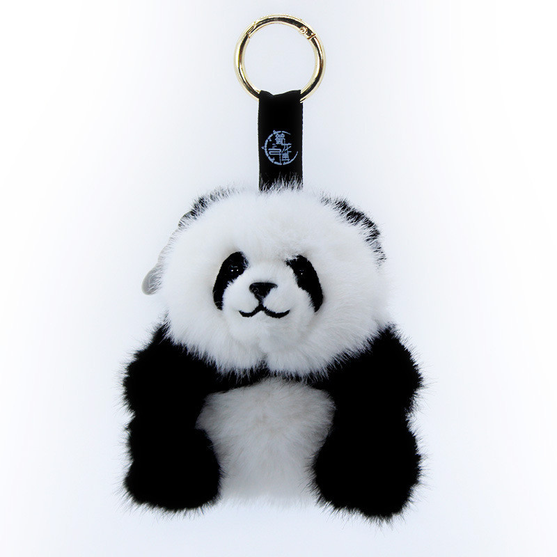 จี้รูปแพนด้า Huahua Qizai พร้อมกระเป๋าเป้สะพายหลังขนาดเล็กและสินค้าพร้อมของขวัญจริง