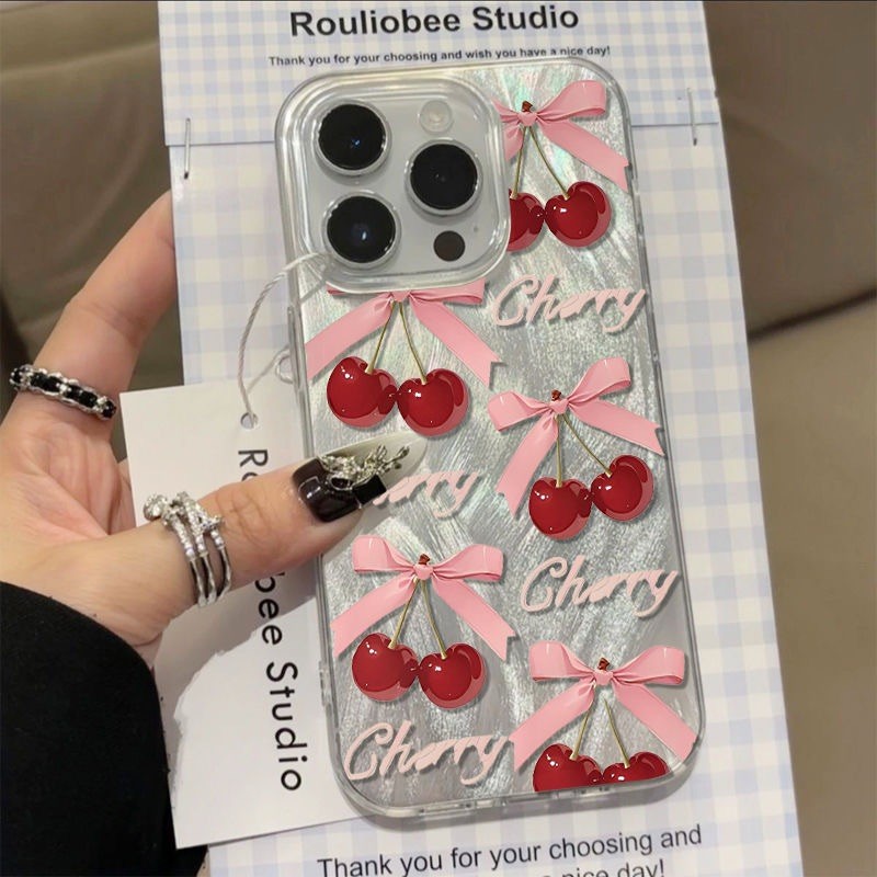 INFINIX Cherry Bow กรณีเคสโทรศัพท์สําหรับ INFINIXHOT30I HOT30PLAY HOT40 HOT8 HOT9PLAY ITEL RS4 A05S 