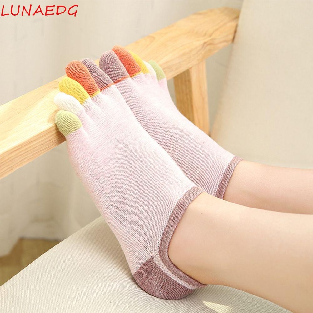 LUNAEDGE Toe Socks Cotton Women Breathable Sweaty Invisible Boat Socks