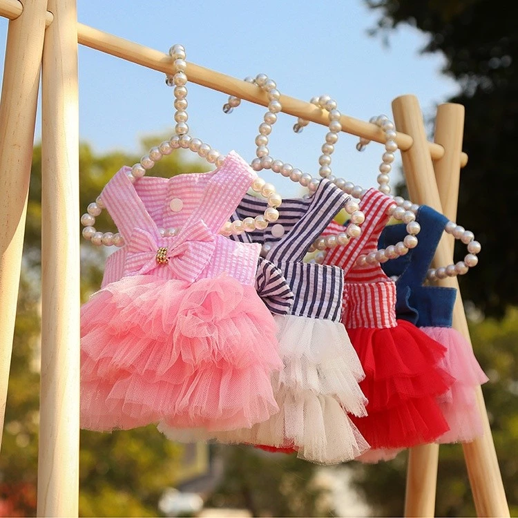ฤดูร้อนสัตว์เลี้ยงแมวลูกสุนัขสุนัขเสื้อผ้าเส้นด้ายสุทธิชุดสุนัขกระโปรงวันเกิดชุดแต่งงานสัตว์เลี้ยงเครื่องแต่งกายอุปกรณ์สัตว์เลี้ thumbnail 5