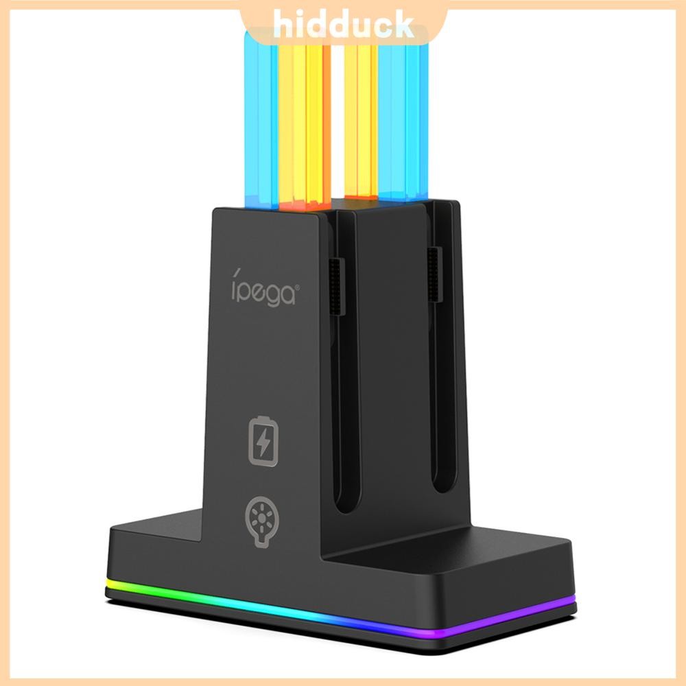 Joy-Pads Charger พร้อมไฟ RGB Joy Pad Controller Stand ตัวบ่งชี้ LED แนวตั้ง Gampad ชาร์จวงเล็บสําหรั