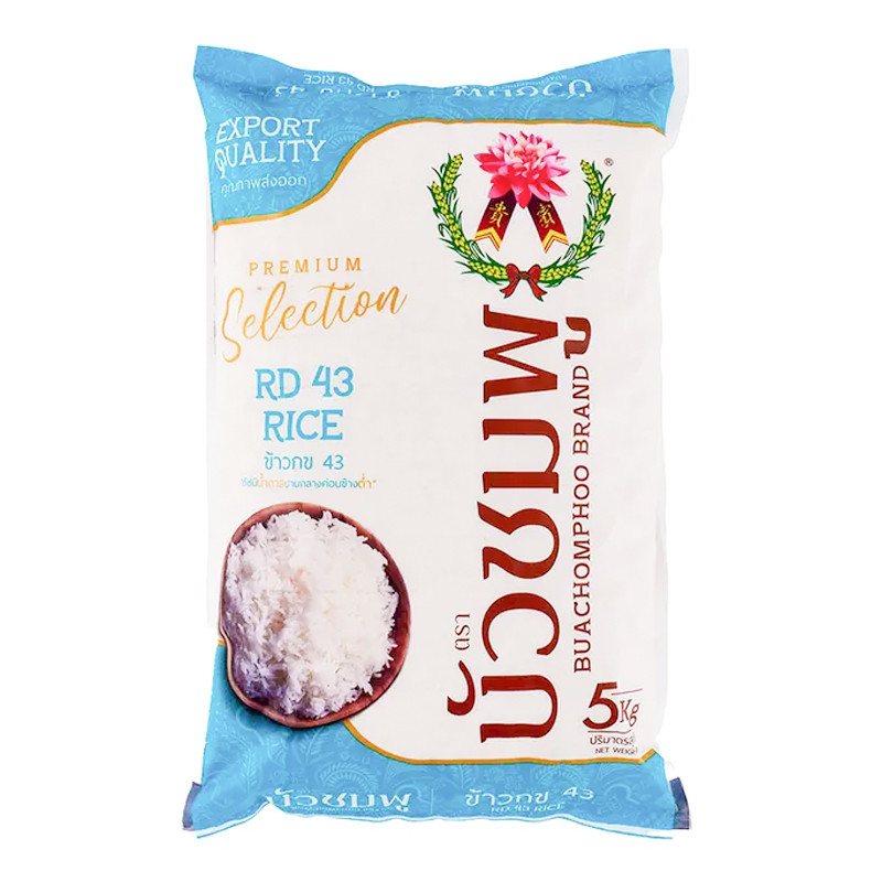บัวชมพู ข้าว กข.43 5 กก. BUACHOMPHOO RD 43 Rice 5 kg