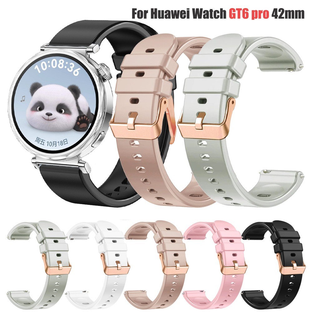 18 มม.ผู้หญิงสายรัดข้อมือซิลิโคนสําหรับ Huawei นาฬิกา GT6 pro 42 มม./GT6/5/4 42 มม.Garmin Venu 3S 2S Vivoactive 4S Forerunner 265S 255S สร้อยข้อมือสายนาฬิกา