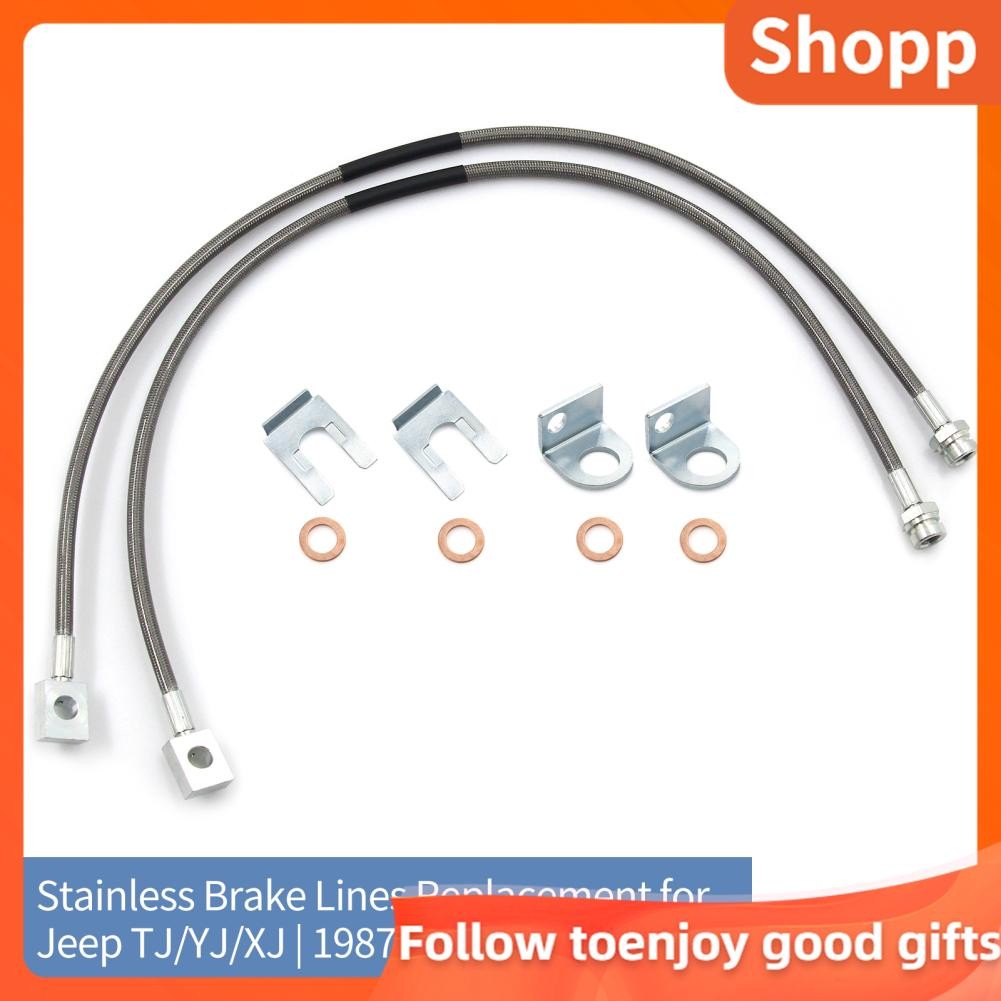 Shopp Shopp สแตนเลสสายเบรคสำหรับ Jeep TJ/YJ/XJ - 1987-2006 4-6 89702
