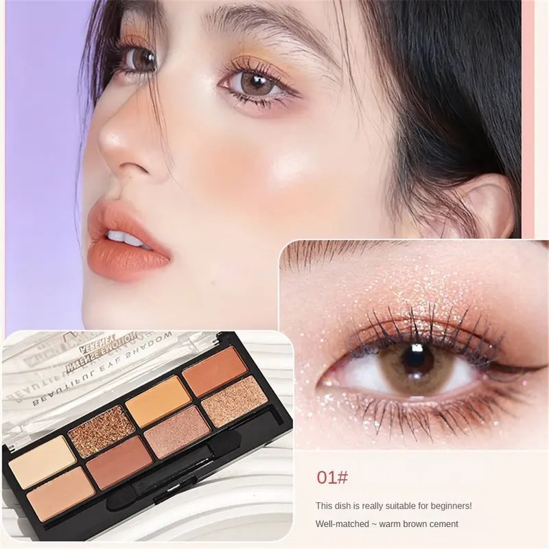 พาเลทอายแชโดว์ 8 สี 🍉สำหรับแต่งรอบดวงตา สีสวย เนื้อมุกและแมตต์ ใช้ได้ทุกวันทุกลุคตามต้องการ🍉