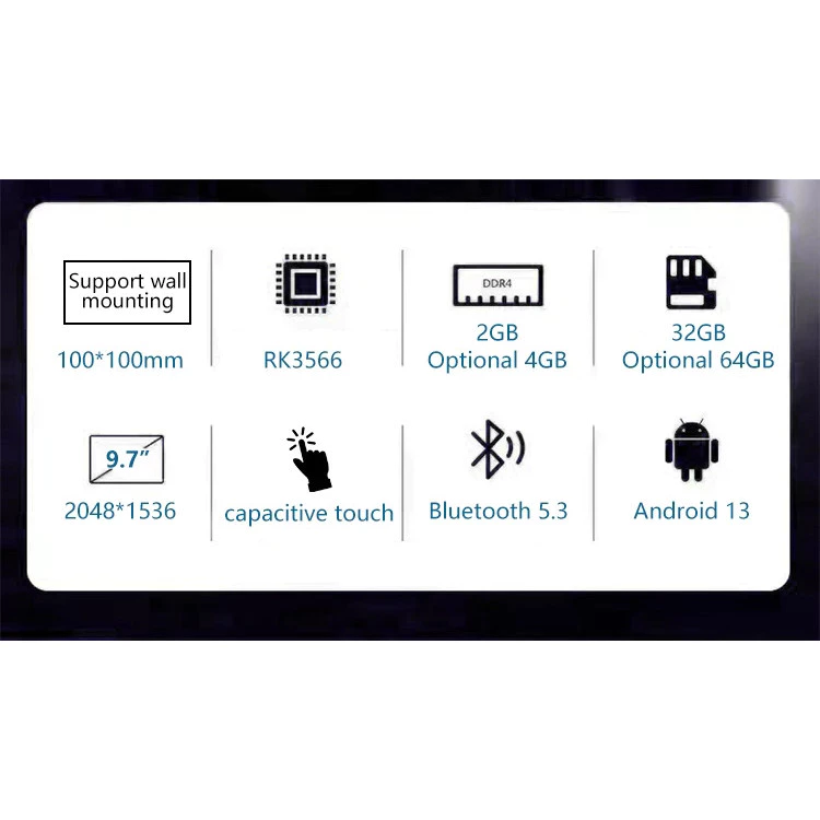 Cnhopestar 9.7 นิ้ว Smart Home Automation Display Android 13 RK3566 thumbnail 8