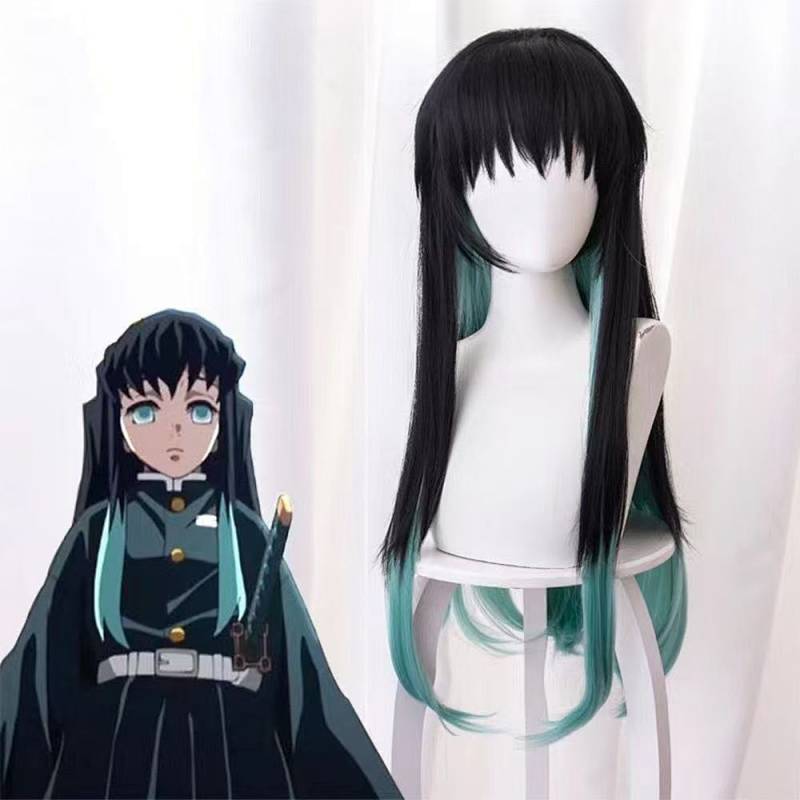 Kimetsu No Yaiba Hours Transparent without Ichiro Xia Pillar Cosplay Wig Rose Net Comic Show F07H