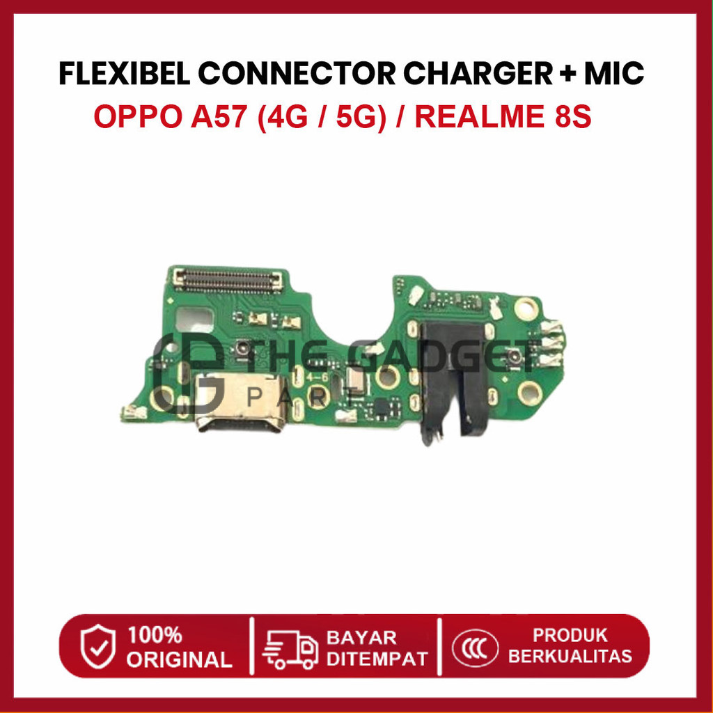 FLEXIBLE CONNECTOR CHARGER OPPO A57 (4G / 5G) / REALME 8S CONNECTOR HANDSFREE + MIC ORIGINAL
