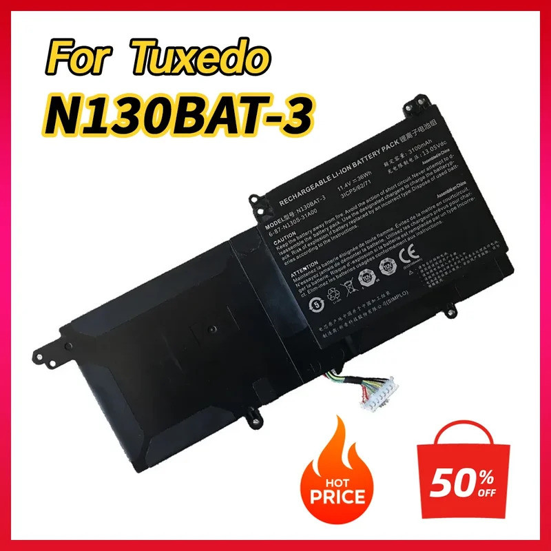 100% ใหม่ของแท้ N130BAT-3 แบตเตอรี่แล็ปท็อปสําหรับ Tuxedo InfinityBook Pro 13,Pro 14,lingyue S4,N130