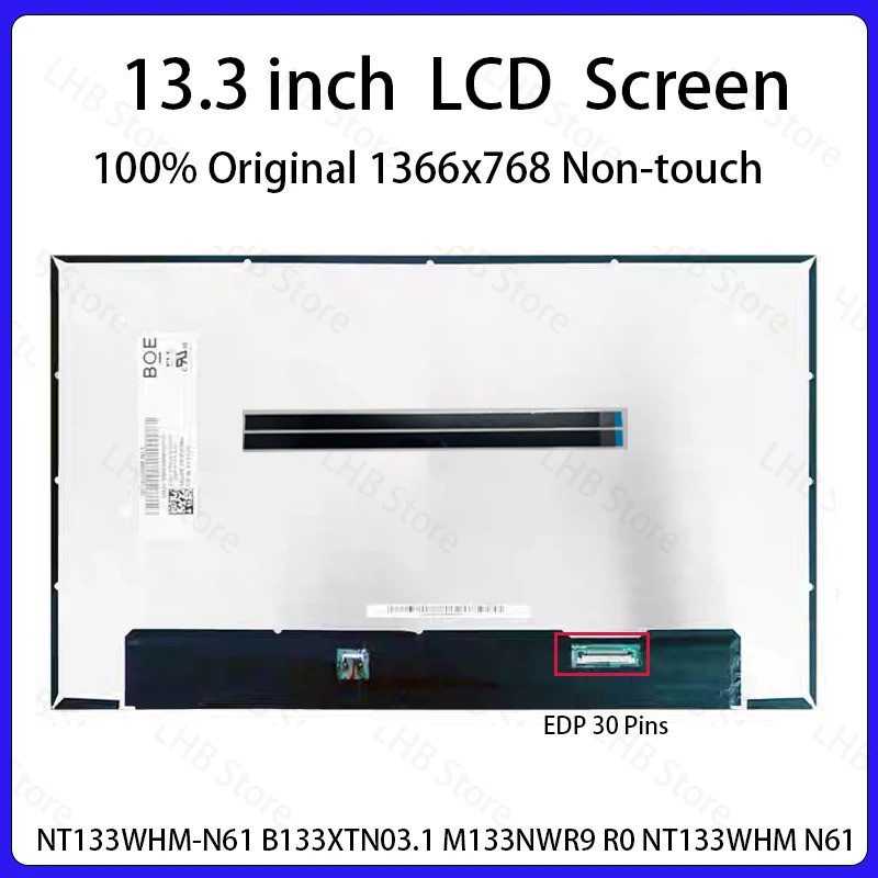 13.3 "หน้าจอ LCD HD NT133WHM-N61 B133XTN03.1 M133NWR9 R0 สําหรับ Dell Latitude 5300 5310 7300 7310 จ