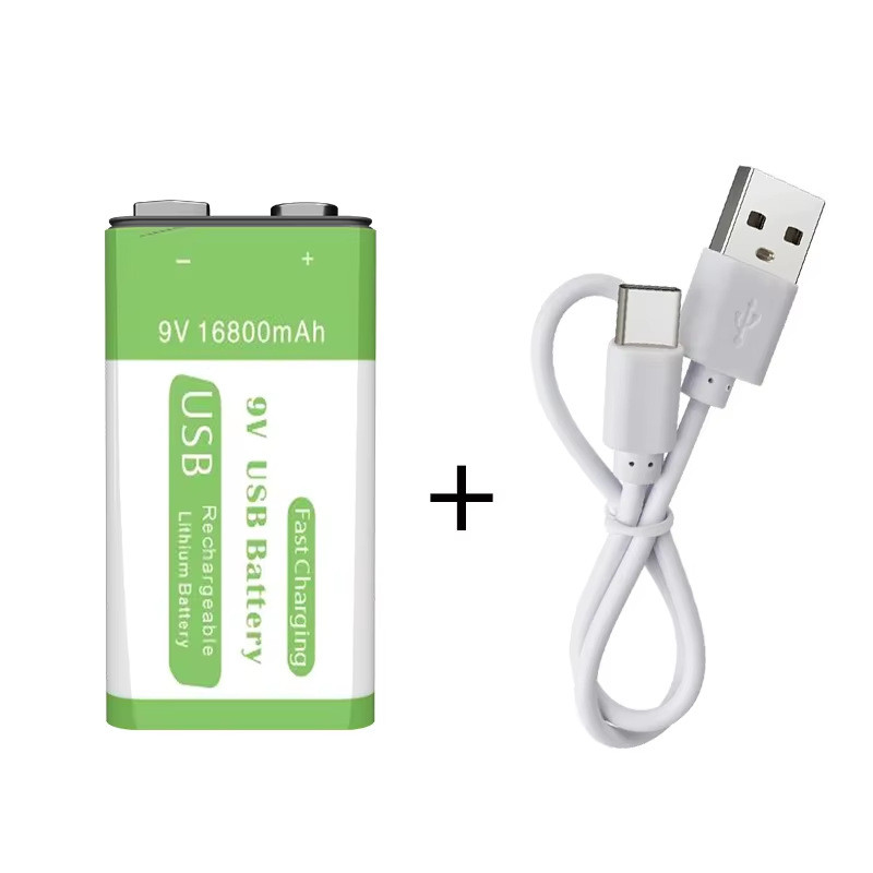 9V16800mAh ลิเธียมไอออน USB ชาร์จ 9v ชาร์จไมโครโฟนของเล่น + สายชาร์จ
