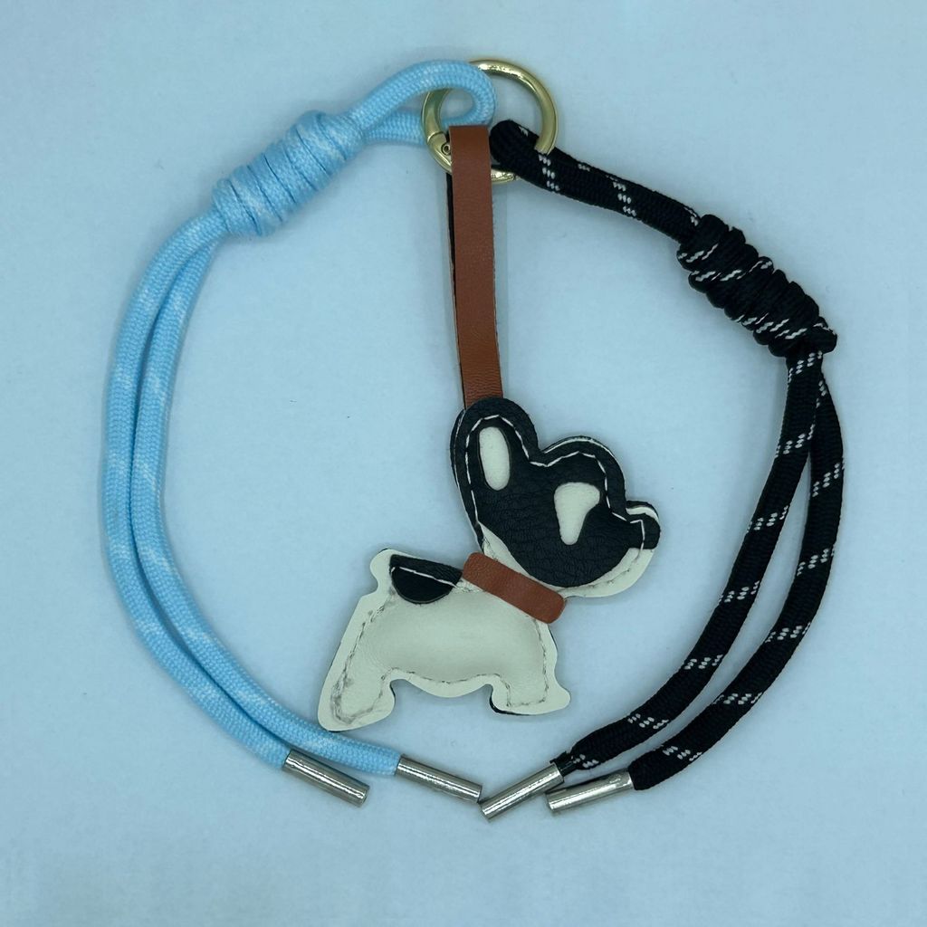 Retro French Fighting Puppy Bag พวงกุญแจจี้ตุ๊กตา