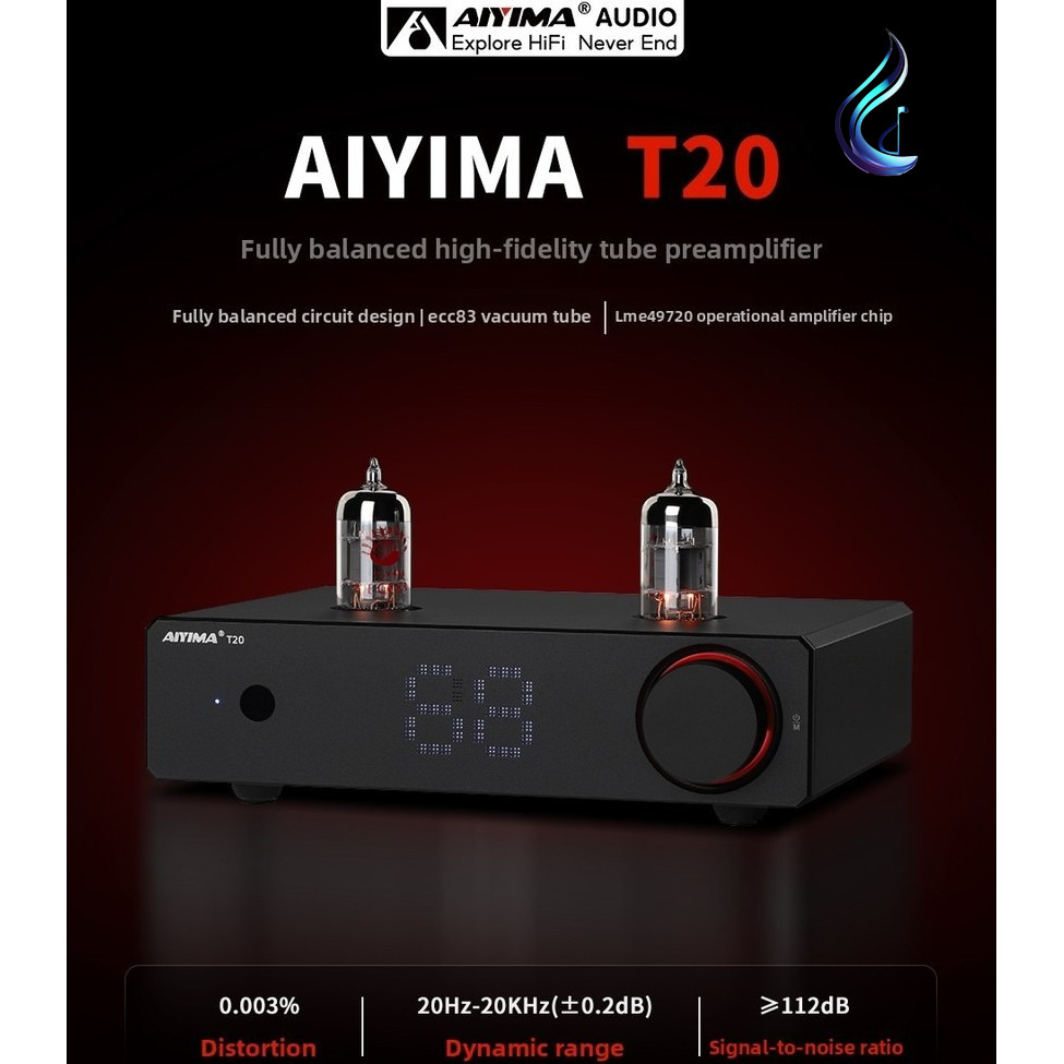 AIYIMA T20 Balanced Tube Pre Amplifier HiFi สูญญากาศ Preamplifier พร้อม ECC83 RCA XLR Home Audio